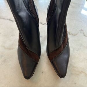 Kenneth Cole Women’s Brown Leather & Suede Stiletto Ankle Boots - Size 6